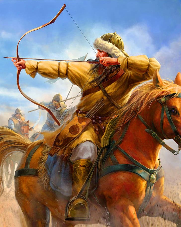 Mongolen, Bogenschütze, HD-Hintergrundbild, Handy-Hintergrundbild