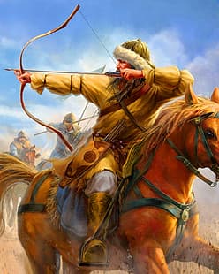Mongolen, Bogenschütze, HD-Hintergrundbild HD wallpaper