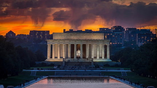 واشنطن ، الولايات المتحدة الأمريكية ، نصب لنكولن التذكاري، خلفية HD HD wallpaper