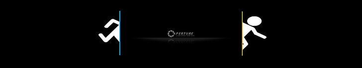Ilustración en blanco y negro, Portal (juego), Portal 2, Aperture Laboratories, triple pantalla, Fondo de pantalla HD