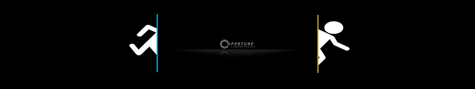 siyah beyaz resim, Portal (oyun), Portal 2, Aperture Laboratories, üçlü ekran, HD masaüstü duvar kağıdı HD wallpaper