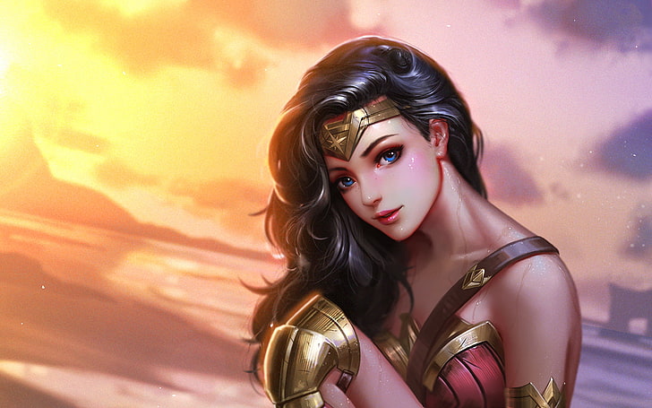 วอลล์เปเปอร์ภาพประกอบ Wonder Woman, วันเดอร์วูแมน, การ์ตูนดีซี, วอลล์เปเปอร์ HD