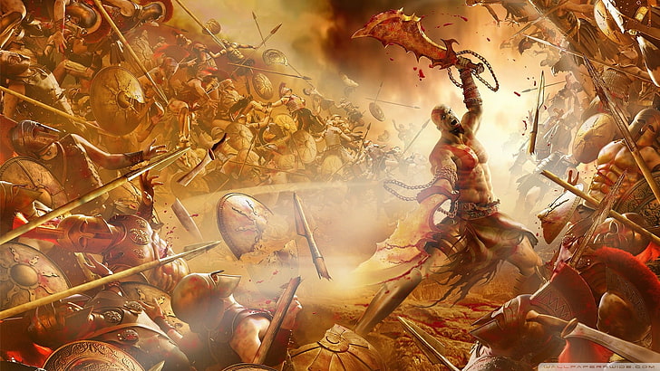 постер игрового приложения, Кратос, Бог Войны, видеоигры, HD обои