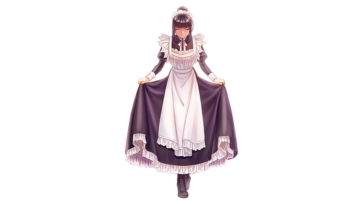 personagem de anime feminino vestindo ilustração de fantasia de empregada doméstica, Overlord (anime), empregada doméstica, Gamma Narberal, HD papel de parede