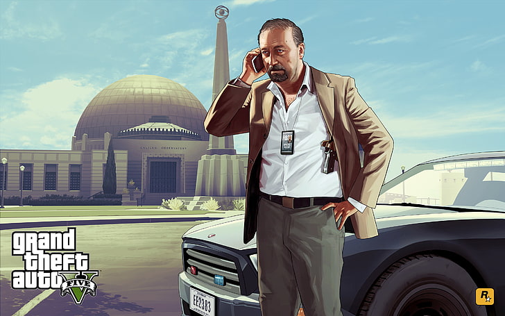 Plakat GTA V, Grand Theft Auto V, FBI, Dave, Observatory, Art, Tapety HD