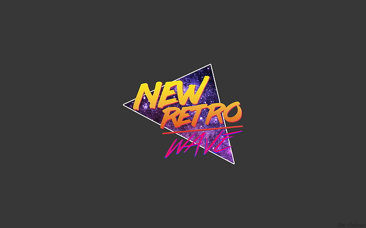 New Retro Wave, synthwave, типография, фотошоп, неон, 1980-е, HD обои