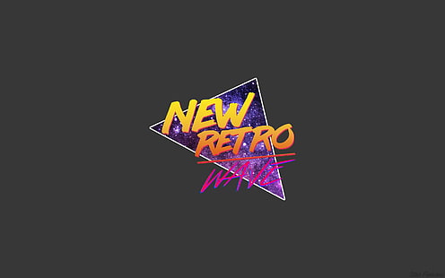 New Retro Wave, synthwave, typographie, Photoshop, néon, 1980, Fond d'écran HD HD wallpaper