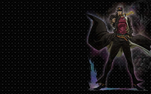خلفية ثلاثية الأبعاد لشخصية أنيمي الذكور ، JoJo's Bizarre Adventure: Stardust Crusaders ، Jotaro Kujo ، Star Platinum، خلفية HD HD wallpaper