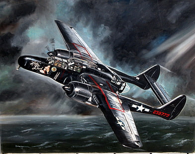 Военные самолеты, Northrop P-61 Black Widow, HD обои HD wallpaper
