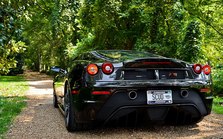 черен спортен автомобил, Ferrari, автомобил, Ferrari F430, превозно средство, черни автомобили, Super Car, HD тапет