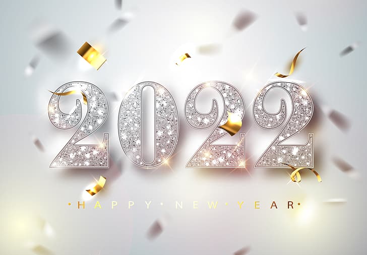arrière-plan, Noël, chiffres, diamants, Nouvel An, 2022, Fond d'écran HD