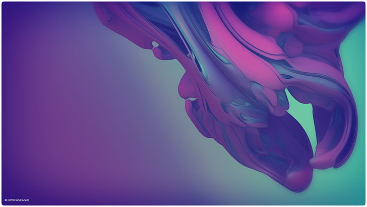 abstrak, Dan Pecete, seni digital, ungu, violet, cyan, pink, Wallpaper HD