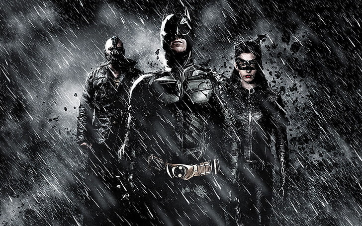 Batman, Bane, Catwoman, The Dark Knight Rises, HD wallpaper