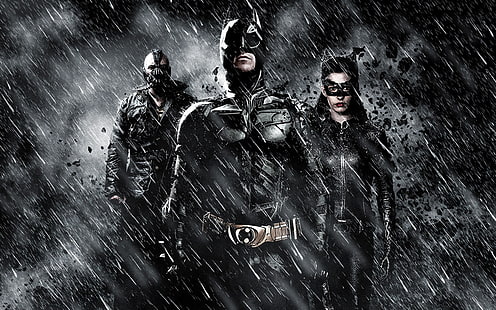 Бэтмен, Бэйн, Женщина-кошка, Восстание Темного Рыцаря, HD обои HD wallpaper