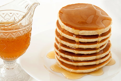 Food, Pancake, Breakfast, Syrup, HD wallpaper HD wallpaper