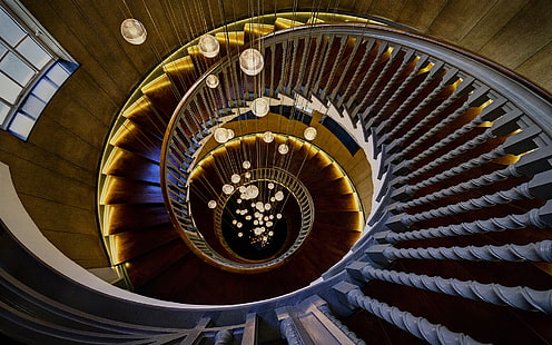 Spiral Staircase Stairs HD, architecture, stairs, spiral, staircase, HD wallpaper HD wallpaper