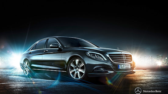 sedan Mercedes-Benz preto, Mercedes-Benz, Mercedes-Benz S Class, w222, carro, HD papel de parede HD wallpaper