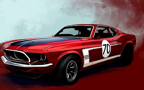Ford Mustang Boss 302 Drawing Sketch HD, voitures, dessin, ford, mustang, sketch, boss, 302, Fond d'écran HD HD wallpaper
