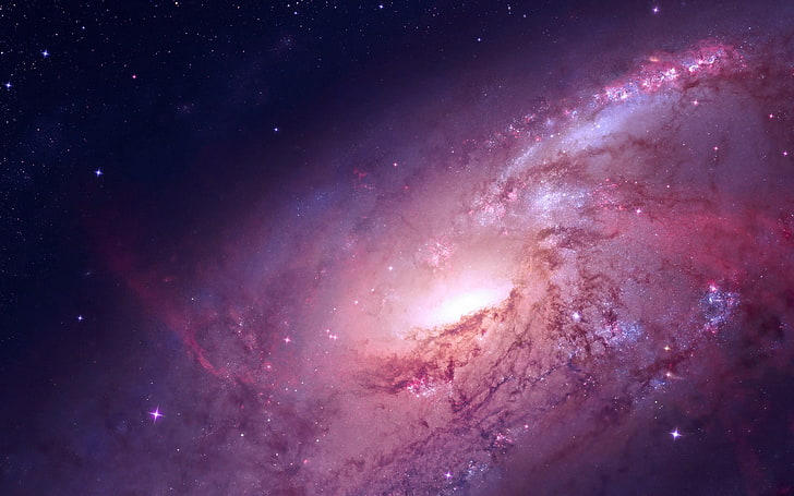 ilustrasi luar angkasa, luar angkasa, galaksi, tinta, seni luar angkasa, seni digital, Messier 106, Wallpaper HD