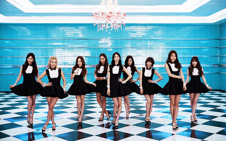 Girls 'Generation, K-pop, kobiety, celebrytka, brunetka, blondynka, piosenkarka, Azjatka, grupa kobiet, na stojąco, Tapety HD
