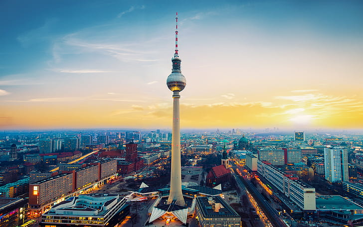ドイツ、空、ベルリン、都市、都市景観、 HDデスクトップの壁紙