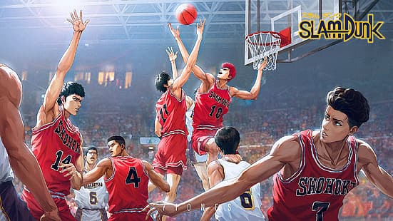 Slam Dunk, basketbol, ​​çizgi roman sanatı, HD masaüstü duvar kağıdı HD wallpaper