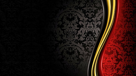 abstract, royal, gold, luxury, red, black, HD wallpaper HD wallpaper