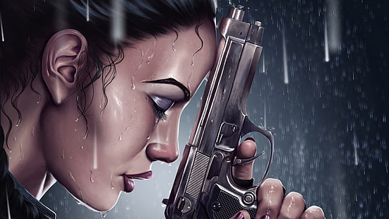 Beretta 92FS, Lara Croft, Tomb Raider, kobiety, Tapety HD HD wallpaper
