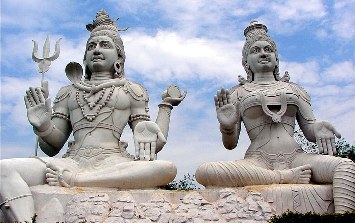 Господь Шива и Парвати В Кайласа G, статуя Господа Шивы, Бог, Господь Шива, господин, HD обои