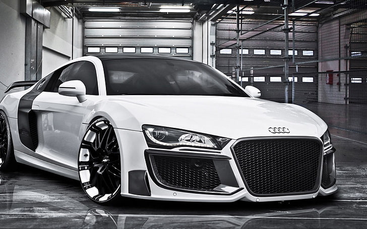audi r8 regula tuning-cars HD Wallpapers, white Audi sports coupe, HD wallpaper