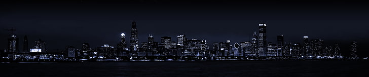 Stadtbild, Nacht, digitale Kunst, Wolkenkratzer, HD-Hintergrundbild