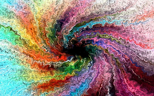 Pittura astratta di turbinio di colore, rosso, blu e rosa astratta, increspata, astratta, variopinta, turbinio, 3d ed estratto, Sfondo HD HD wallpaper