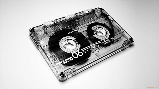 Cassette Tape BW HD, music, bw, cassette, tape, HD wallpaper HD wallpaper