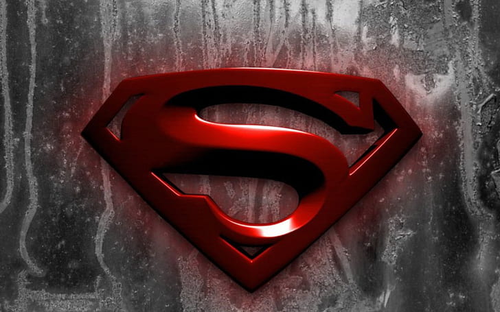 Ehrfürchtiges Supermann-Logo, rotes Supermannsymbol, ehrfürchtig, Supermann, HD-Hintergrundbild