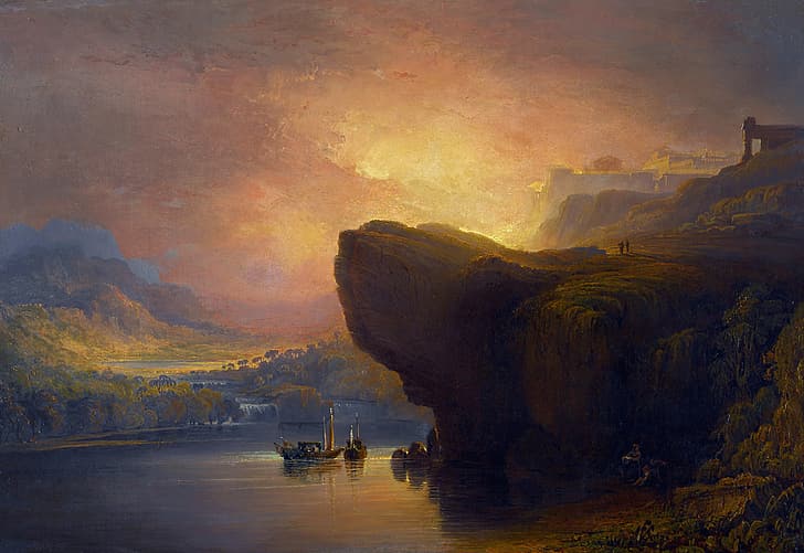 John Martin, classic art, painting, classical art, The City of God and the Waters of Life, HD wallpaper