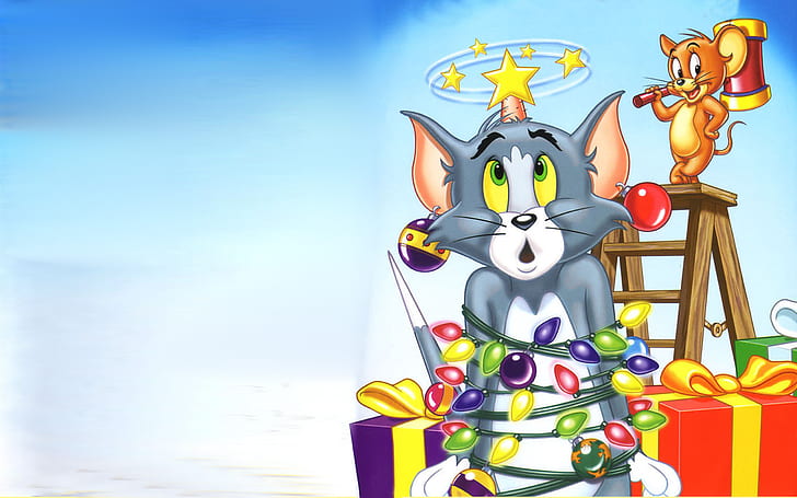 Tom and Jerry’s Christmas-Paws For A Holiday-HD Wallpaper-2560 × 1600, Tapety HD