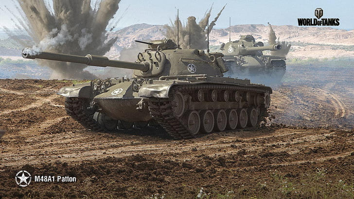 WoT, World of Tanks, Wargaming, M48A1 Patton, American tank, HD wallpaper