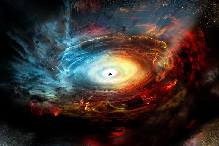 черни дупки, космос, космическо изкуство, дигитално изкуство, HD тапет