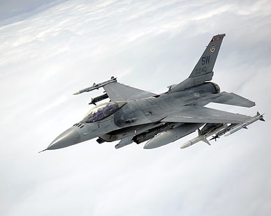 เครื่องบินรบ, พลศาสตร์ทั่วไป F-16 Fighting Falcon, เครื่องบิน, เครื่องบินขับไล่เจ็ท, ทหาร, เครื่องบินรบ, วอลล์เปเปอร์ HD HD wallpaper