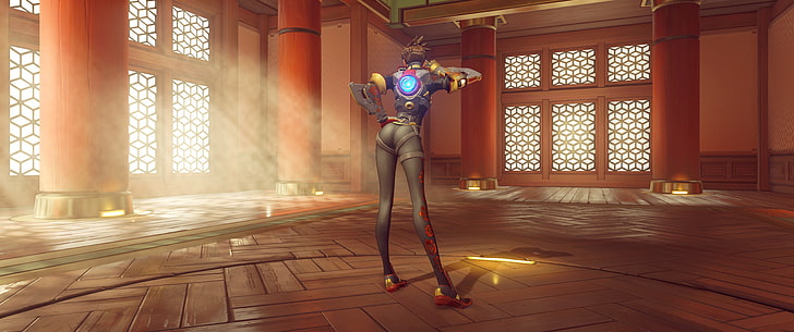 female anime character screenshot, chinese new year, Tracer (Overwatch), Overwatch, HD wallpaper