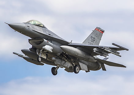 جنرال ديناميكس F-16 Fighting Falcon ، القوات الجوية الأمريكية ، طائرة مقاتلة ، 4K ، التفوق الجوي، خلفية HD HD wallpaper