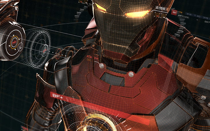 ironman, 3d, red, game, avengers, art, illustration, hero, HD wallpaper