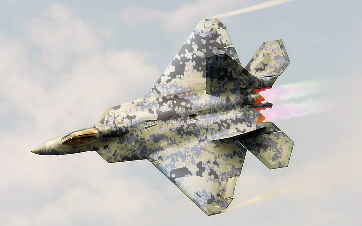 Реактивные истребители Lockheed Martin F-22 Raptor, HD обои