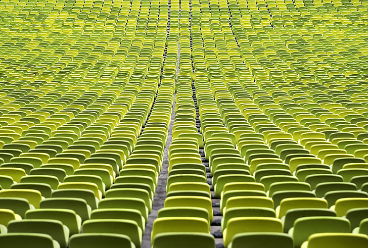 緑、椅子、スタジアム、 HDデスクトップの壁紙
