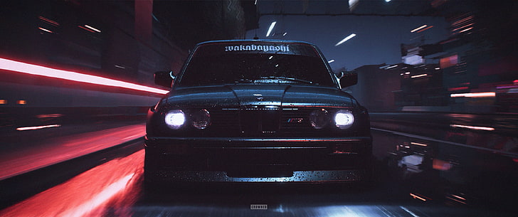 black car time-laps wallpaper, CROWNED, Need for Speed, BMW M3, car, BMW M3 E30, HD wallpaper