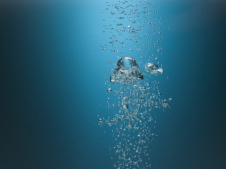 water bubbles, blue, minimalism, Bubbles, HD wallpaper