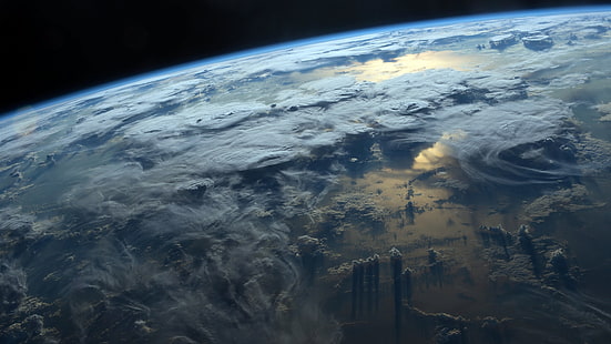 spazio, terra, pianeta, nasa, fotografia spaziale, Sfondo HD HD wallpaper