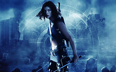 Milla Jovovich Resident Evil 6, Milla Jovovich, Resident Evil, attrice, celebrità, bambino, Sfondo HD HD wallpaper