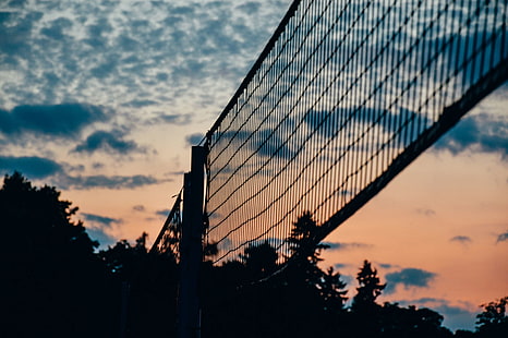 Strand, Sonnenuntergang, Volleyball, HD-Hintergrundbild HD wallpaper