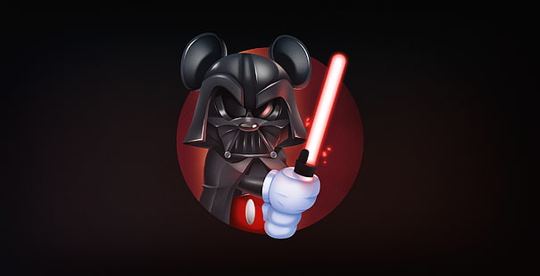 Mickey Mouse, Darth Vader, Star Wars, HD wallpaper HD wallpaper